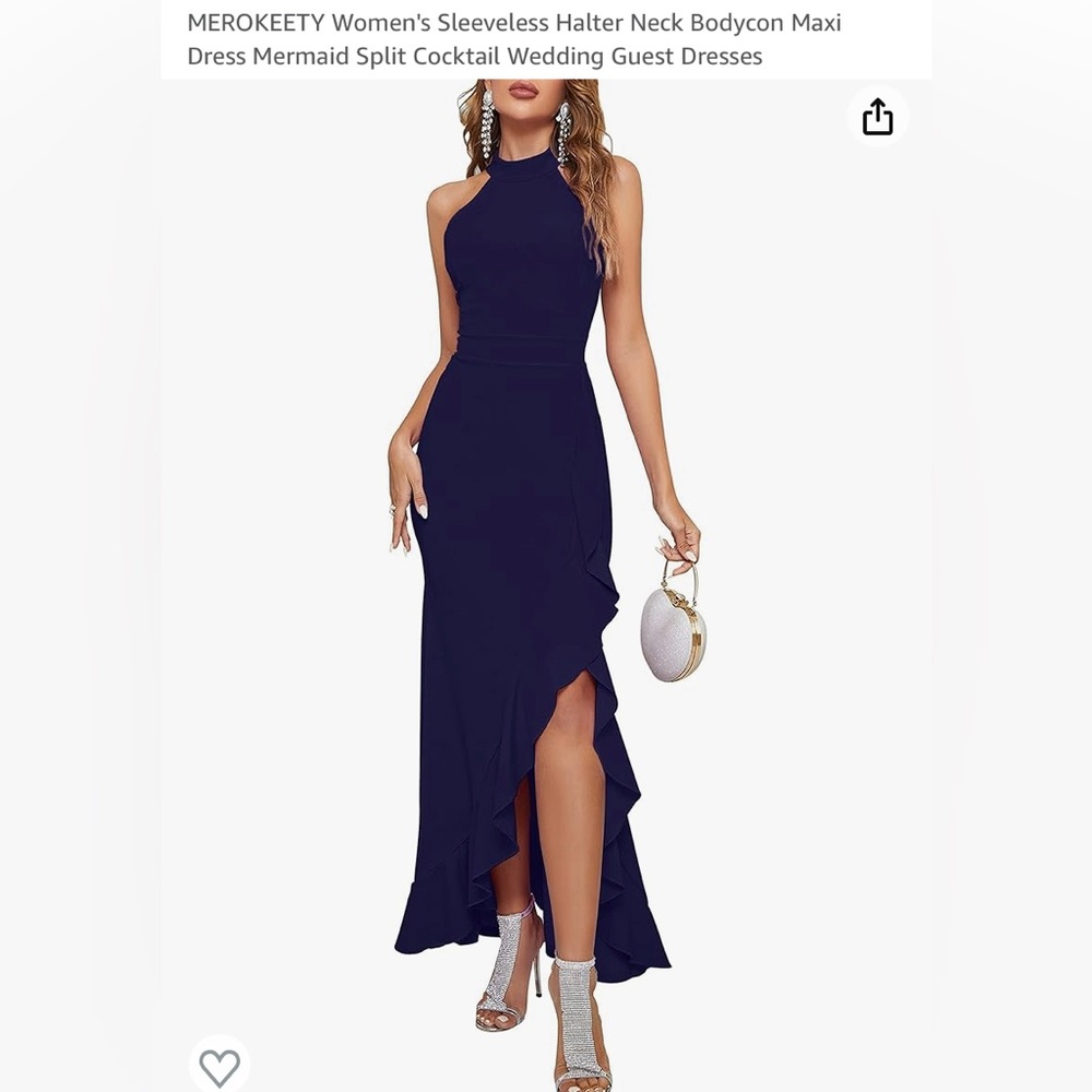 Never Worn! MEROKEETY Women's Sleeveless Halter Neck Bodycon Dress